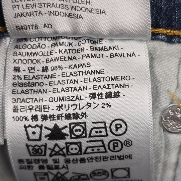 Levis 502 Jeans Mens 32x30 (Fits 30x27) Blue Tapered Whiskers Mid Rise Denim - Picture 5 of 15